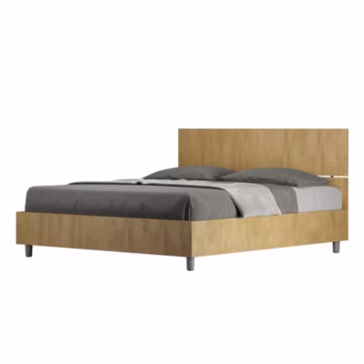 Lit sans sommier 160×190 tête de lit droite Demas chêne