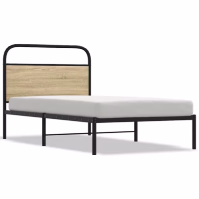 Lit simple, Lit adulte, Cadre de lit sans matelas 90x190cm chêne sonoma bois ingénierie