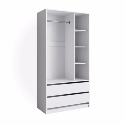 Vicco Armoire pour enfants Blanc 100x200cm avec 2 tiroirs