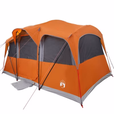 Tente familiale avec toit Orange et Orange 435 x 255 x 216 cm vidaXL