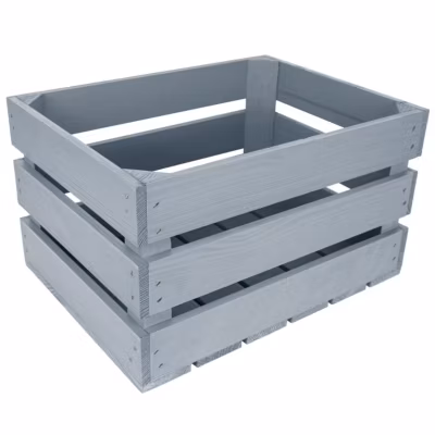 Creative Deco Caisse en Bois Gris 40 x 30 x 23 cm – Caisse Rangement Bois – Caisse en Bois Vintage – Cagette Bois Deco