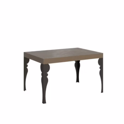 Table extensible Paxon 140/244×90 cm en gris tourterelle avec pieds anthracite