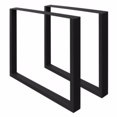 Lot de 2 pieds de table ECD Germany forme rectangulaire 70×72 cm noir acier revêtu par poudre