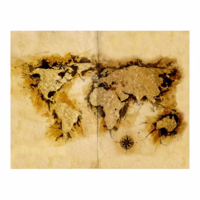 Papier peint intissé panoramique carte du monde gold-diggers&rsquo; map of the world 200×154 cm