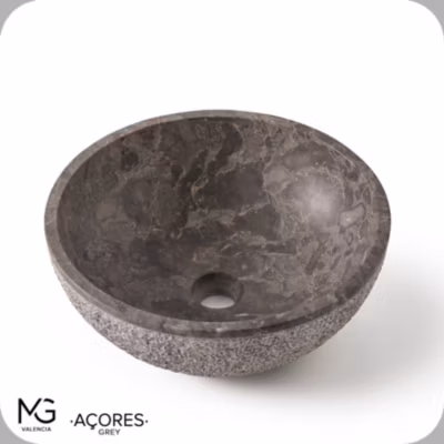 Vasque en marbre naturel AÇORES grey 40x40x15 cm