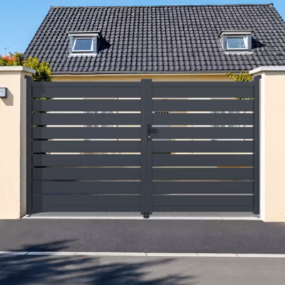 Portail battant 3m VOGEL H.180cm aluminium gris