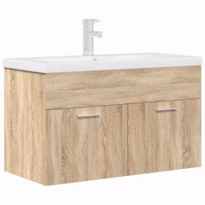 Armoire lavabo de salle de bain et vasque et robinet intégrés vidaXL