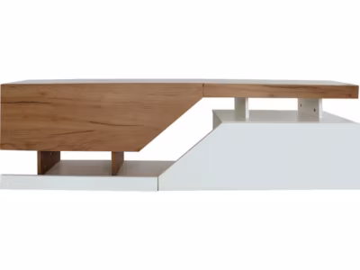Meuble TV « Ceelias »  160 x 46 x 35 cm  BlancMarron Foncé