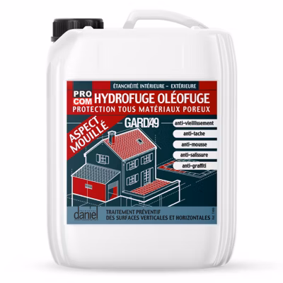 Imperméabilisant hydrofuge oléofuge anti tâche GARDA9 effet mouillé – terrasse, sol, mur, façade, toiture, PROCOM-1-