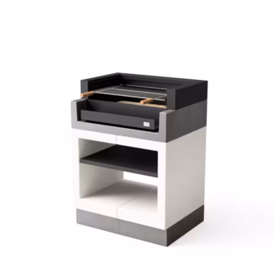 TUOZI – Barbecue fixe pour bois et charbon KITAWAY GRILL (Gris/Blanc – 84x63x115cm) REF: T00161 – Cuisson optimale, idéal jardin