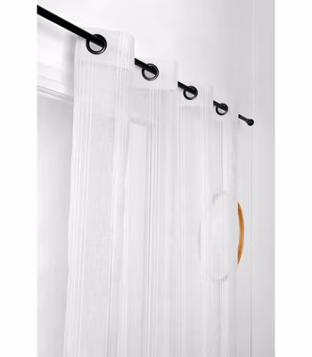 Voilage Rayures Verticales – 145x260cm – Blanc