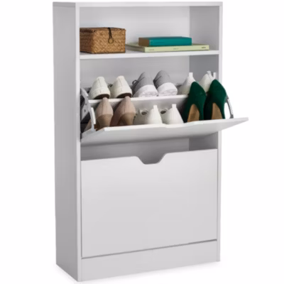 Armoire à chaussures pour 12 paires de chaussures blanc
