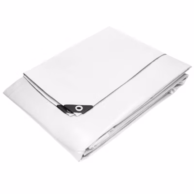 Bâche de couverture étanche protection en PE avec oeillets 4×6 m 180 g/m² blanc