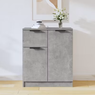 811110 vidaXL Buffet Gris béton 60x30x70 cm Bois d&rsquo;ingénierie