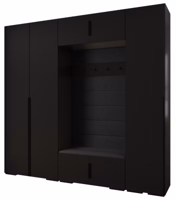 Garde-robe Inova 1 porte battante 236,7/250/47 3 Portes (noir)