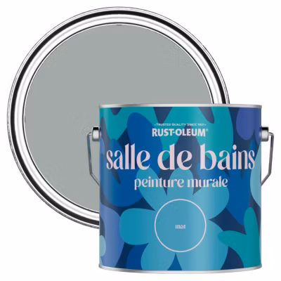 Peinture Grise Résistante à l&rsquo;eau pour Murs de Salle de Bains, Mate – RUST-OLEUM – Gris Urbain 2,5 L