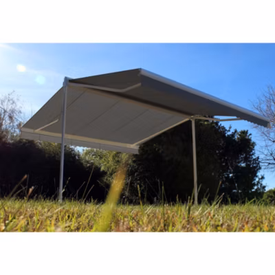 Store double pente GARDEN Blanc 6mx3mx2 Manuel – Toile Grise Anthracite