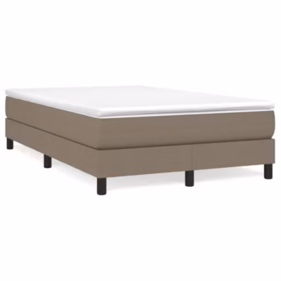 Lit double, Lit adulte, Cadre de lit à ressorts taupe 120×200 cm tissu