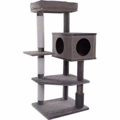 Arbre à chat Fulgur Gris 76 par 58 par H 125 pour chat
