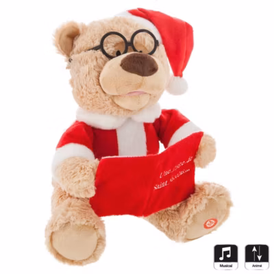 Automate de Noël Ours qui lit  – Atmosphera