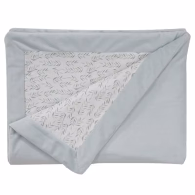 Couverture double face esprit nature (75×100 cm – Sauge)