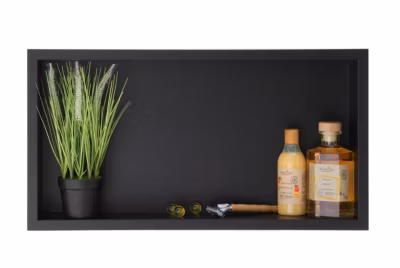 BALNEO – niche murale 60x30x10 cm noire en acier inoxydable WALL-BOX – étagère de salle de bain