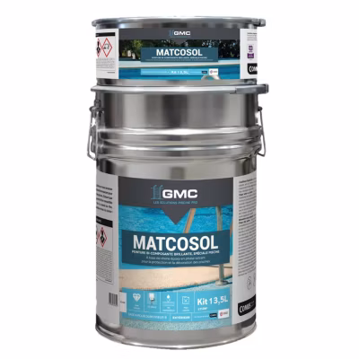 PEINTURE PISCINE MATCOSOL BLANC 13.5L -Résine epoxy bi- Composant grande résistance au chlore- GMC