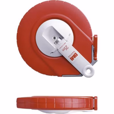 Mètre-ruban BMI 501214010B 10 m acier, ruban laqué blanc, précision Classe CE II