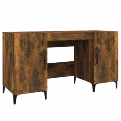817552 vidaXL Bureau Chêne fumé 140x50x75 cm Bois d&rsquo;ingénierie