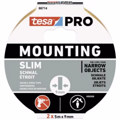 tesa PRO Mounting Schmal 66714-00000-00 ruban de montage double-face blanc 10 m x 9 mm