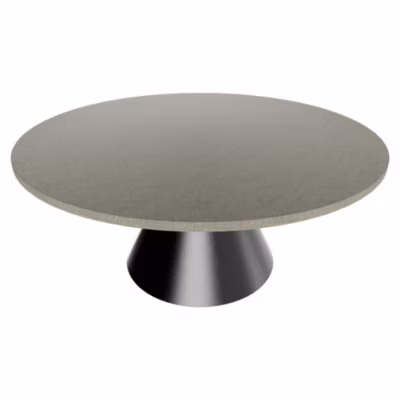 Artù Black – Table de salle à manger ronde 120 cm en bois stratifié avec base conique en métal-Gris texturé