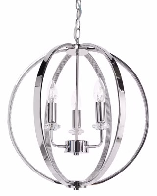 Lampe suspension moderne en métal argenté TENOIRO