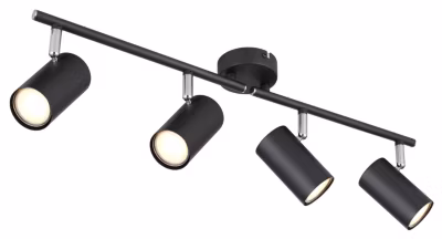 Spot métal noir mat, 4x GU10 ALLVI
