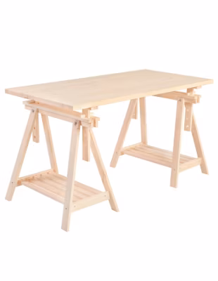 Archi Tec treteau réglable avec support de bureau, bois de pin – 78x140x70 cm