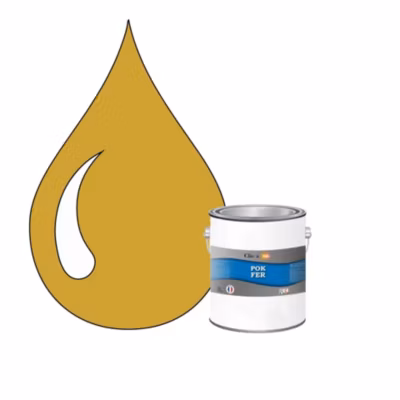 Peinture fer antirouille – Laque extérieure Semi-Brillante POK FER – 1L – RAL 1004 – Jaune Or
