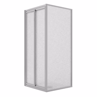 Cabine de douche Angulaire 75x90CM H185 Verre Opaque Fixe+Saloon 2 Portes Pivotantes 90 mod. Clint