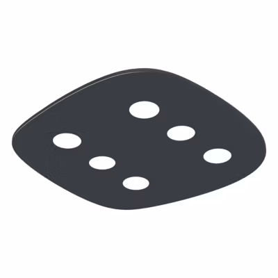 LUMICOM – RIVER FREE Plafonnier, 6x GX53, max 8W, métal, gris anthracite, 55x40cm