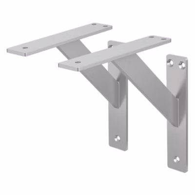 Lot 2 Equerres d&rsquo;Etagere suspendue support mural en aluminium