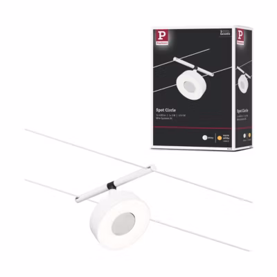 CorDuo Système sur câbles LED Circle Spot individuel 180lm 5W 3000K 12V Blanc dépoli