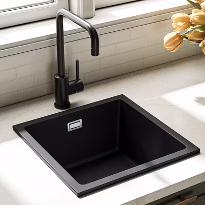 Évier cuisine Granit LOMAZOO Pedri 40×40 cm Noir