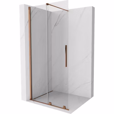 Mexen Velar paroi de douche coulissante Walk-in 85 x 200 cm, transparent 8 mm, or rose – 871-085-000-03-60