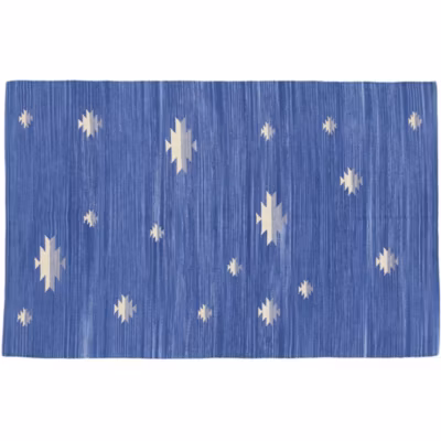 Tapis lavable en machine design plat Glasgow 120×60 CM – Bleu