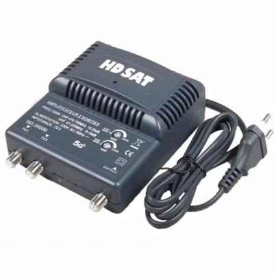 AMPLIFICATEUR TNT BLINDE 2 SORTIES ampli d&rsquo;intérieur antenne tv 220V HDSAT