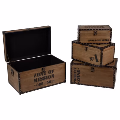 Set de 4 malles Rétro Factory – Atmosphera