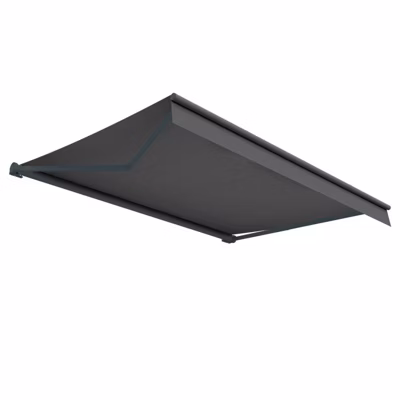 Store banne loggia LUPA Lambrequin inclus (Manuelle – Gris Anthracite – Noir – 5.00m x 3.00m)