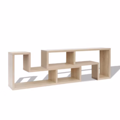 Meuble tele buffet TV television design beige Helloshop26