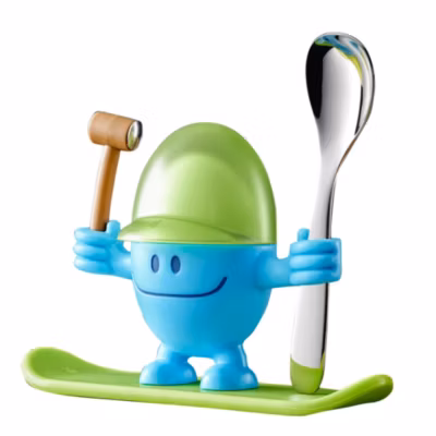 Coquetier Mc Egg avec cuillère bleu