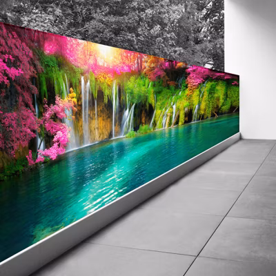 Brise vue Trompe l&rsquo;oeil – 130×325 cm – Cascades 3617689693705