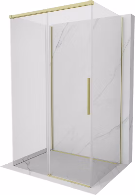 Mexen Rox-3S cabine de douche à 3 parois coulissante 105 x 90 cm, transparente, or brossé – 8C2-105-090-55-00-3S