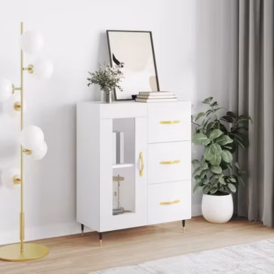 vidaXL Buffet blanc 69,5x34x90 cm bois d&rsquo;ingénierie 828020